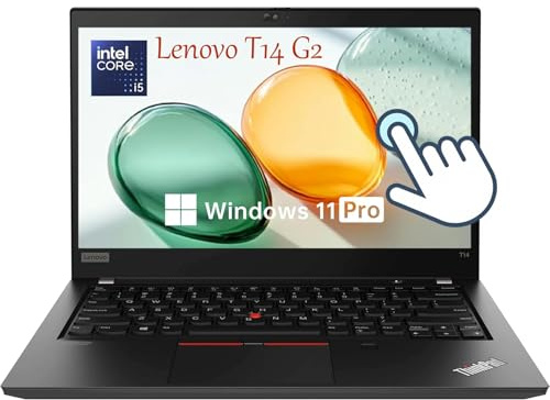 Lenovo Thinkpad T14 Gen 2 Touchscreen Laptop, 14 FHD Business Notebook, Intel Core i5-1145G7, 16GB DDR4 RAM, 512GB SSD, QWERTY Tastatur, Windows 11 Pro (Generalüberholt)