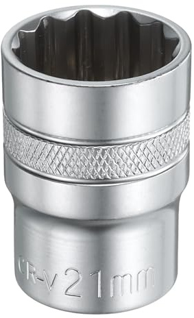 Youzzei 21mm 1/2 Inch Square Drive Socket 12 Point 21mm Metric Socket CR-V | Chrome Vanadium Steel 21mm Socket, 12 Point Design, 1/2 Square Drive, For Auto Repair, Mechanical Maintenance, DIY, Durable