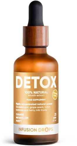 WOW TEA Detox Infusion Drops – Flüssiges Nahrungsergänzungsmittel mit 100 % natürlichen Kräuterextrakten – Vegan, koffeinfrei & alkoholfrei – Hergestellt in der EU