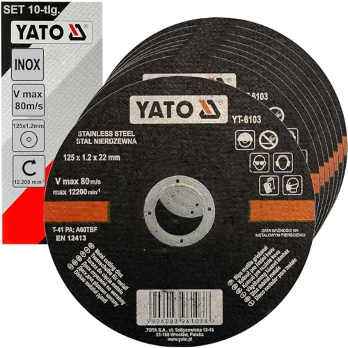 BandelOne enthält 10 Stück Yato Trennscheiben Dünn Ø125mm x1,2mm Inox Edelstahl Metall Stahl Blech