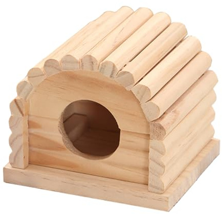 LIOOBO Praktische Haustier Schlafhütte für Hamster und Kleine Igel Reißfest und Gemütlich Kleines Holzhaus für Kleintiere