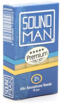 Soundman® Blättchen für Altsaxophon - 10 Rohrblätter für Saxophon - Schachtel à 10 Stück - Stärke 2,5