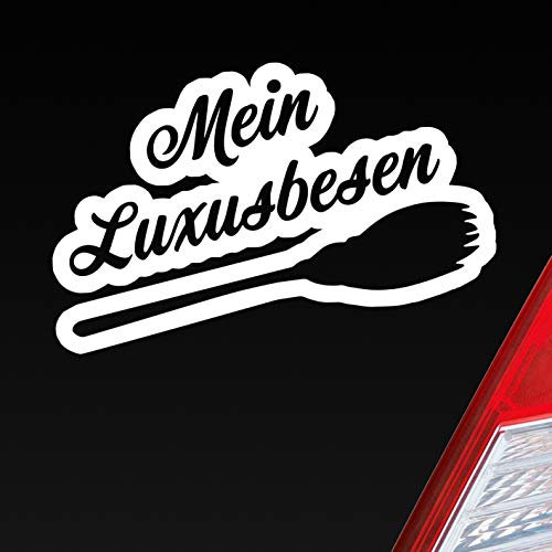 Hellweg Druckerei Mein Luxusbesen Hexe fliegen Fun Besen Auto Aufkleber Sticker Heckscheibenaufkleber