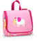 reisenthel toiletbag S Kids pink - Kulturbeutel für Kinder mit 1,5l Volumen Aufklappbar mit Haken zum Aufhängen Mit Namensschild innen B 18,5 x H 16 x T 7 cm