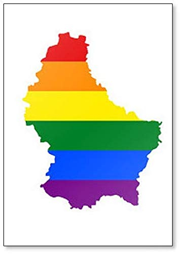 Kühlschrankmagnet, Motiv: Landkarte mit LGBT-Flagge