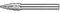 PFERD HM-Frässtift, Rundbogenform RBF, Zahnung ALLROUND, Frässtift-ø 8mm, Schaft-ø 6mm, Länge 60mm, 21001030 – für den vielseitigen Einsatz auf den wichtigsten industriell verwendeten Werkstoffen