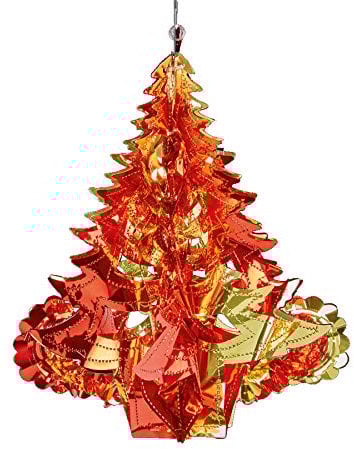 Davies Red/Gold Christmas 2 Tone Foil Ceiling Decorations - 40cm Tree