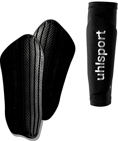 uhlsport Carbonflex Evo Fußball Schienbeinschoner für Kinder und Erwachsene - ultraleichter Fussball-Schienbeinschoner mit Lüftungslöcher und hoher Aufpralldämpfung, XS