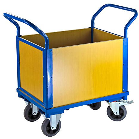ADB Transportwagen 1 Boden und 4 Holzwänden Handwagen Plattformwagen Transportkarre