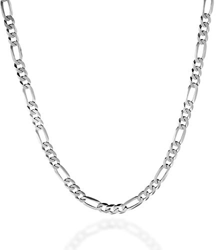 QUADRI - Collana Uomo Argento 925 modello Figaro - Idea Regalo Collana Argento Uomo e Donna larghezza 5 mm - lunghezza 56 cm - Certificato Made in Italy