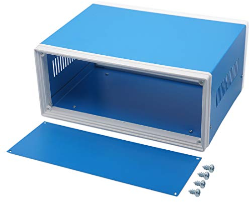 Zulkit Abzweigdose Blau Metall Projektbox DIY Elektrogehäuse Präventive Fall Elektrische Box 9,8 x 7,5 x 4,3 Zoll
