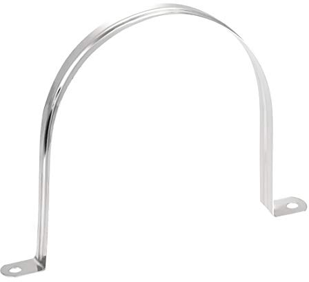 sourcing map 120mm(4.7) Rigid Pipe Strap, 2 Holes Tube Straps 201 Stainless Steel Tension Tube Clip Clamp 4pcs