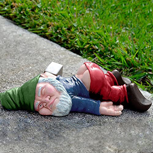 MUMEOMU Kunstharz Gartenfigur für außen Wasserdicht Harz Figuren Dekoration Gartenzwerg Gartenzwerg mit pinkelndem Zwerg aus Kunstharz Gartenzwerg-Statue für drinnen und draußen