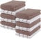 Utopia Towels Toallas de Cocina, 38 x 64 cm, 100% algodón Hilado en Anillo, Toallas de Plato súper Suaves y absorbentes, Toallas de té y Toallas de Barra, (Paquete de 12) (Marrón y Blanco)