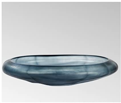 Lambert - Schale, Dekoschale - Glas - Farbe: Rauchblau - (LxBxH) 43 x 30 x 9 cm