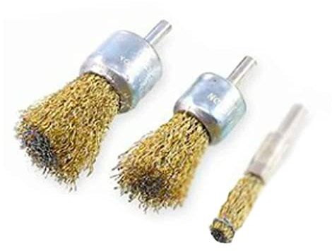 Set de cepillos de hierro para taladro, 3 cepillos, diámetro de 1,2/2,4/2,8 cm. Elimina acero, aluminio, cobre, latón, etc.