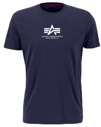 ALPHA INDUSTRIES Herren Basic T Ml T-Shirt, Blau (Naval Blue), S