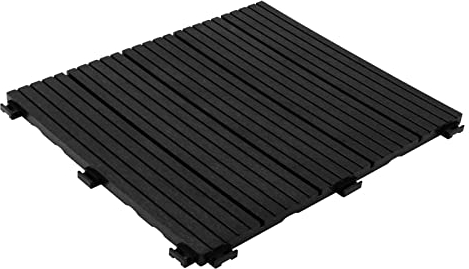 Floordirekt Fliesen 30x30 cm, 1 Stück = 0,09m² Terrassenfliesen, Klickfliesen, Balkonfliesen in Holzoptik - Bodenbelag für Balkon & Terrasse - wetterfest mit Drainagefunktion | Grau | Claire