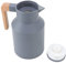 Coffee Carafe, Cold Heat Retention Double Wall 1000ml Capacity Coffee Bottle Wooden Handle Vacuum Insulation for Tea Grey