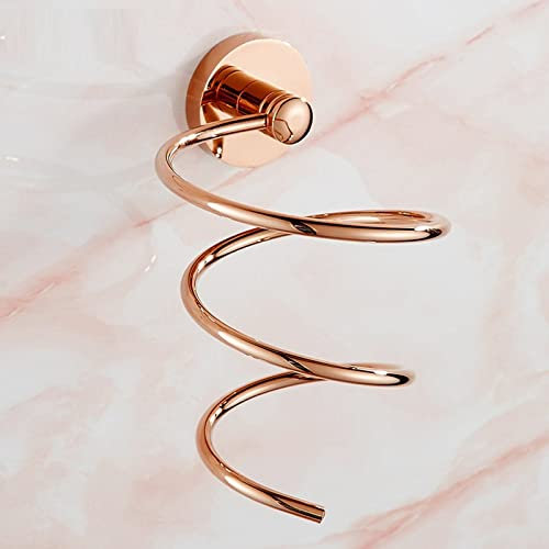 Barber Shop Full Copper Gold Hair Dryer Shelf Solid Wall Hanging Bathroom Toilet Hairdresser Hair Dryer Holder, Rose Gold