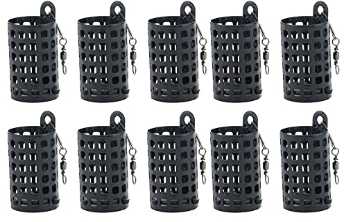 Zite Fishing Futterkorb Angeln Rund 10-60g – Bait Cage Bleifrei – Metall Feeder Angelkorb Anfüttern – Mit Wirbel Snap zum einfachen Einhängen (3, 40 g)