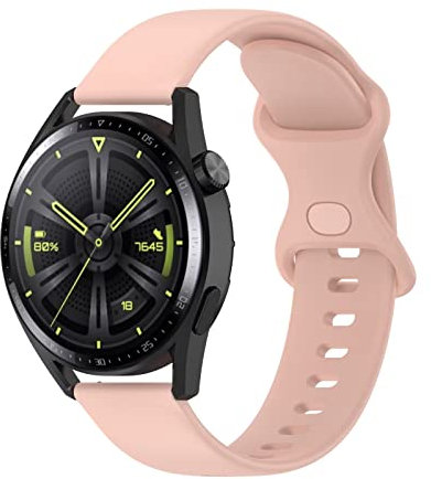TINGYR 22mm Weiches Silikonband für Google Pixel Watch, Einfach zu Ersetzen, Schlank, Ersatzbänder Ansehen für Fossil Hybrid Smartwatch HR.（Rosa）