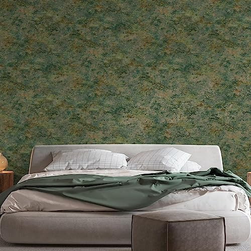 Holden Decor Khalili Wallpaper Ozbek Emerald Green 65904 Metallic Distressed