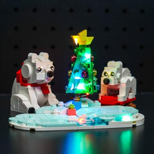 Led Licht Set für Lego Wintertime Polar Bears 40571 (Kein Lego), Dekorationsbeleuchtungsset für Lego Wintertime Polar Bears Weihnachtsdekoration Kreative Spielzeug