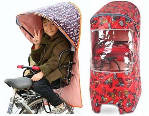 Fahrrad Kindersitz Regenschutz, Hinten Sicherheits-Kindersitz Für Hinten Regenschutz Regen Und Windschutz Faltbar Tragbar