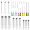 TRUEIN 12 Stück 1ml 5ml 10ml 20ml Stumpfe Spitze Spritzen, Spritzen Set mit Stumpfen Nadeln, 14Ga 15Ga 16Ga 18Ga 20Ga Stumpfe Nadel und Kappen, Kunststoff Spritze zum Ausbringen von Flüssigkeit