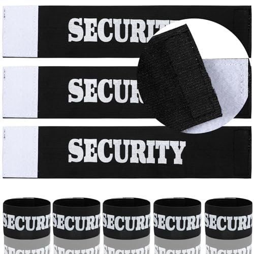 jiawaggag 5 Stück Security armbinden Set armbinde Klett Binde Armband schwarz Security Patch Klett für Sportveranstaltungen 35 * 7cm