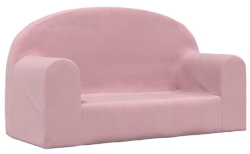 vidaXL Kindersofa 2-Sitzer Rosa Weich Plüsch