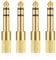 Xujinsongg 6.35mm (1/4 inch) Male to 3.5mm (1/8 inch) Female Stereo Headphone Adapters, 4 Pcs 3.5mm/1/8'' Female to 6.35mm/1/4'' Male Stereo Audio Adapter Jack Plug for Headphone, Gold Plate