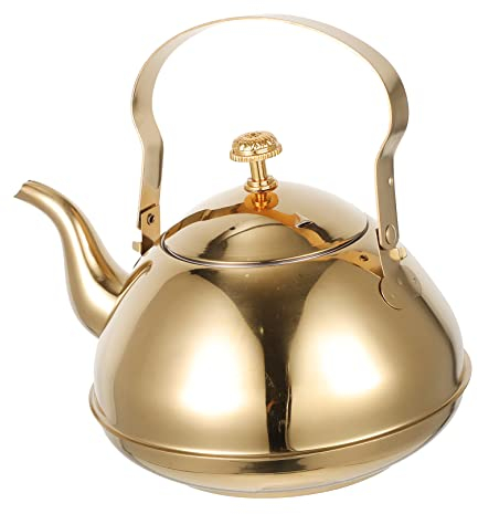 Théière en acier inoxydable Pichet à thé en métal Infuseur à thé avec infuseur Théières en fleurs Chaudière à eau Bouilloire à thé bouillante Bouilloire à thé en vrac Cafetière Théière Bureau Machin