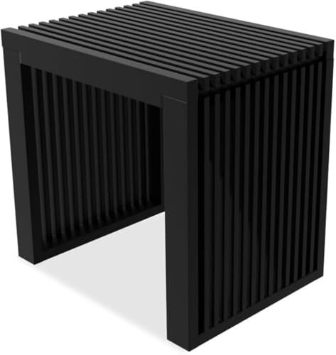 APRTAT Bamboo Dining Bench Black Wood Entryway Bench Bedside Bench Modern Indoor Wooden Storage Bench for Front Entry Way, Bedroom, Bathroom, Kitchen