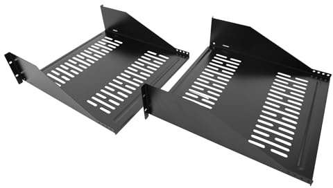 GLOBALRACK - Estante universal para servidores, bandeja voladiza ventilada para rack y gabinete de red de 19 pulgadas, acero resistente, capacidad de peso de 115 libras, 3U de alto, 18 pulgadas de