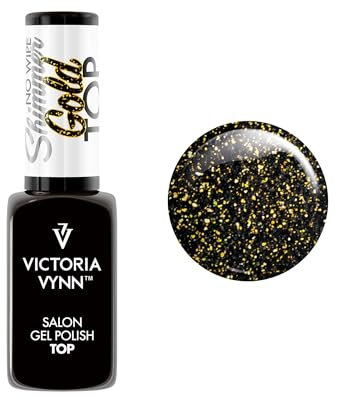 Victoria Vynn Gel Polish Top SHIMMER No Wipe UV LED (Top Gold, 8ml)