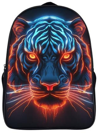 RJAVAGFZL Tiger Schulrucksack Schultaschen-Set Für Teenager Schulranzen Rucksack Campus Laptop Backpack 40x28x16cm