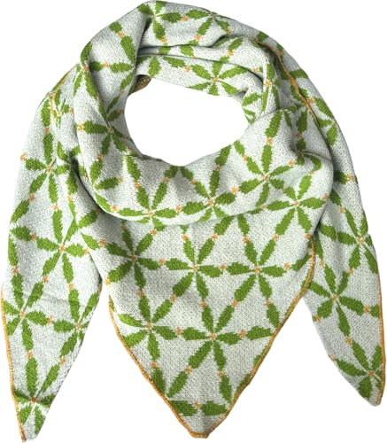 FASHION YOU WANT XXL Schal flauschig schal-tuch damen dicker dreieckstuch groß Wolle BLUME Farben kuschelig (hellgrün)