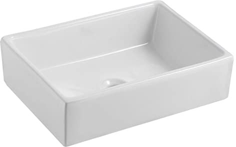 Lavabo de baño de 20 pulgadas, lavabo de encimera para baño, lavabos de baño rectangulares modernos, lavabos de porcelana de cerámica blanca sobre encimera, tocador, tocador de baño grande, lavab