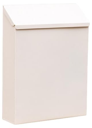 HGZLQKD Wall Mounted Mailbox Newspaper Holder Box Modern Metal Postbox Sturdy Practical Letter Box Iron Mail Box for Front Door Gate, White