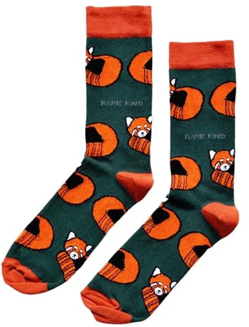 Bare Kind Save The Red Pandas Green Unisex Novelty Ankle Socks Adult UK Size 7-11