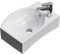 EMKE Lavabo Suspendu 405 x 280 x 140 mm – Lavabo Compact et Élégant pour Petites Salles de Bain et WC Invités – Robinet à Gauche, Installation Murale, Blanc Brillant