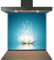 Kitchen Glass Splashback Heat Resistant Toughened Glass - Blue Lotus Design - 60cm (w) x 80cm (h)
