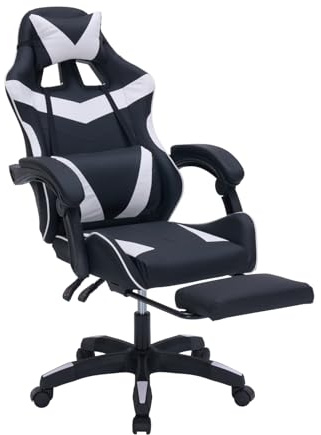 HTI living Gaming Stuhl Krit Eco Schwarz-Weiß Bürostuhl Drehstuhl Schreibtischstuhl