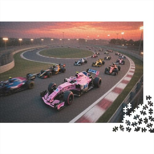 Formel 1-Rennen 1000 Stück Puzzle Puzzles Für Erwachsene F1 Auto Pädagogisches Spiel Herausforderung Wohnungseinrichtung Geschenke Für Erwachsene 1000pcs (75x50cm)