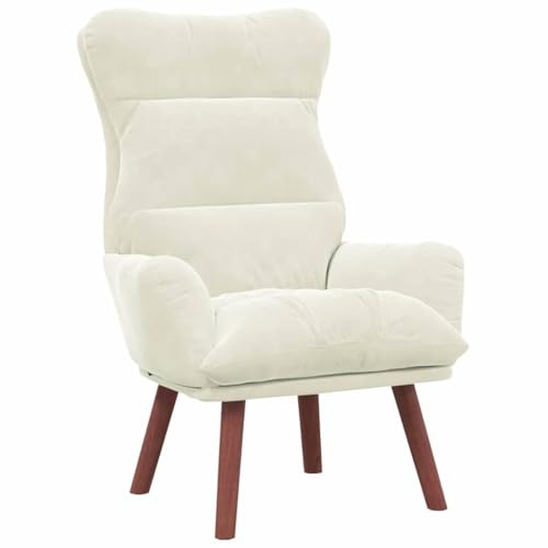 vidaXL Sessel Creme 69 x 74 x 93 cm Samt, Eleganter Sessel, modernes Design, gemütliches Samtpolster, stilvolle Innenmöbel, bequem für Zuhause