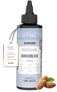 alphazoo Durchblick Augenpflege für Katzen 100ml – mit Mandelöl, Aloe Vera & Kamille. Sanfte, alkoholfreie Pflege zur Reinigung empfindlicher Augenpartien. Unterstützt Hygiene & Wohlbefinden
