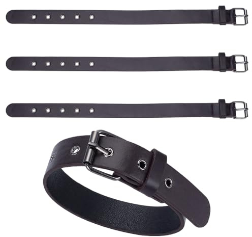 WEBEEDY 4 Stück Kilt Verlängerungsriemen Aus PU Leder Mit Schnalle Verstellbare Steigbügelriemen Mit Metallschnalle Dunkelcurry Verlängerungsriemen Für Mantel Jacke Taschen Länge 41cm