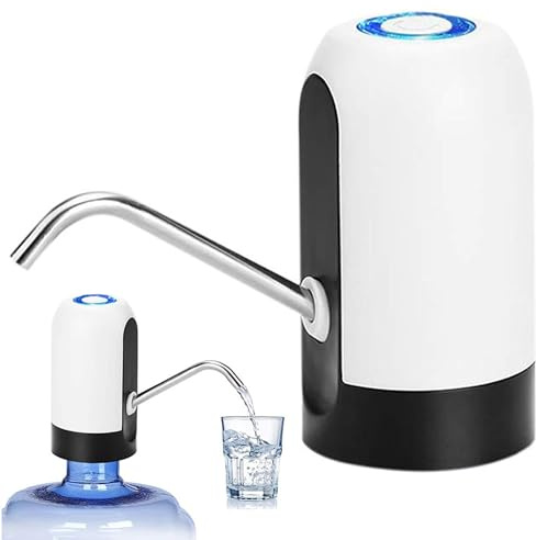 PARENCE – USB-elektrische Wasserpumpe mit LED – Universal-Automat – Touch-Knopf, Edelstahl und Silikonröhre, wiederaufladbare 1200mAh – Ideal für Zuhause, Büro, Camping